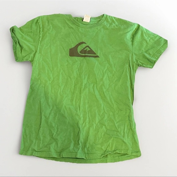 Vintage Y2K Quiksilver T-Shirt Green Size L Surf Skate Streetwear Retro Tee - Picture 1 of 5